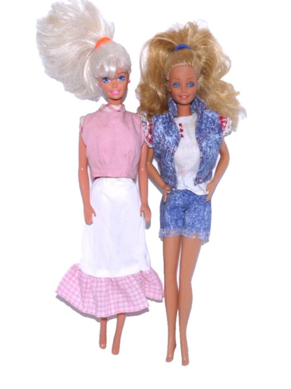 Barbie set of two dolls clothes do not match dolls and some may be vintage As Is